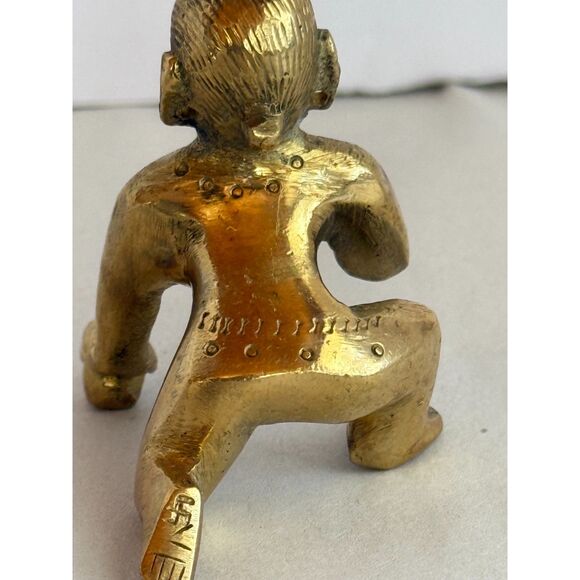 Vintage Brass Makhan Chor Laddu Gopal Baby Krishna Statue - Picture 4 of 9